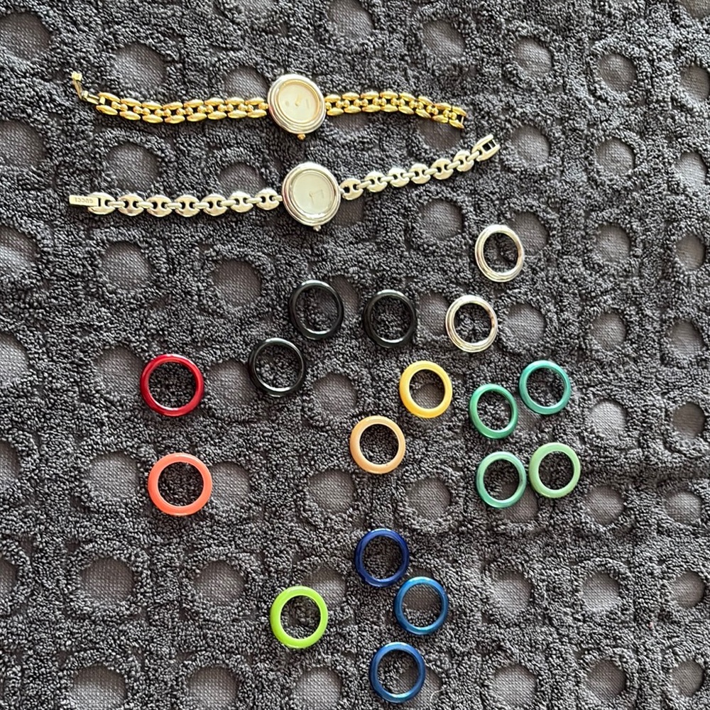 Gucci chain link watches with Colorful Rings